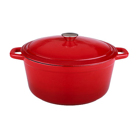 BergHOFF Neo Cast Iron Oval Covered Casserole 5-qt., One Size, Red