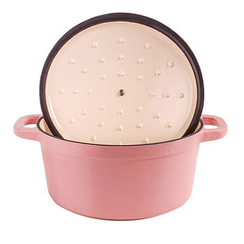 BergHOFF Neo Cast Iron Round Covered Stockpot - Pink 7 qt