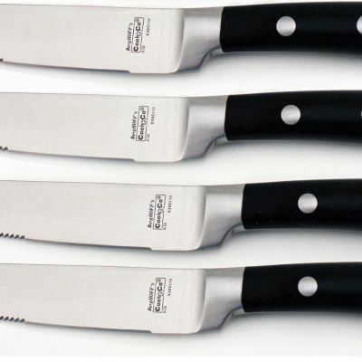 Gibson Home Seward 4 Piece Stainless Steel Steak Knife Cutlery Set with  Wood Handles