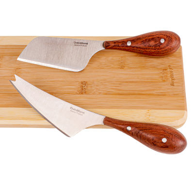 BergHOFF Bamboo 3-pc. Cutting Board and Aaron Probyn Cheese Knife Set