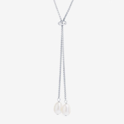 Silver Reflections Cultured Freshwater Pearl Pure Silver Over Brass 24 Inch Wheat Y Necklace