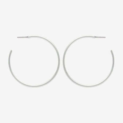 Mixit Silver Tone C Hoop Earrings