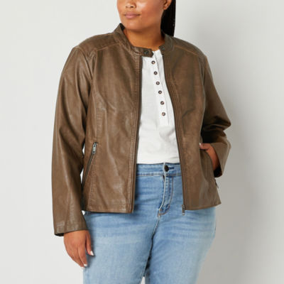 Jcpenney leather hot sale jacket womens