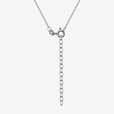 Womens Cubic Zirconia Sterling Silver Round Pendant Necklaces