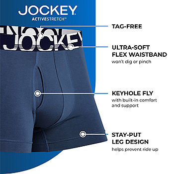 Jockey Life Collection Men's 3 Stretch Blue Stay Cool Boxer Briefs Size S -  New