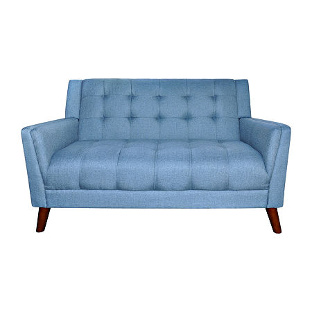 Candace Track-Arm Upholstered Loveseat, One Size, Blue