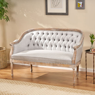 Faye Curved Slope-Arm Upholstered Loveseat
