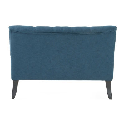 Nicole Curved Slope-Arm Upholstered Loveseat