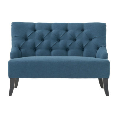 Nicole Curved Slope-Arm Upholstered Loveseat