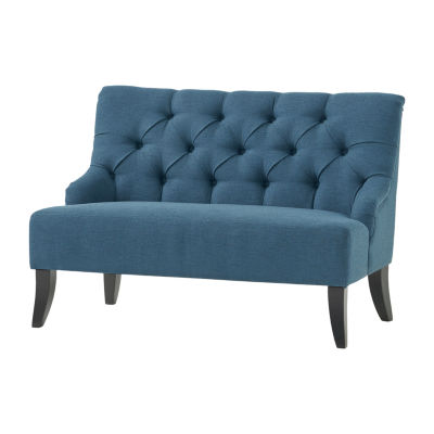Nicole Curved Slope-Arm Upholstered Loveseat