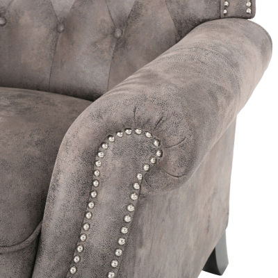 Walder Tufted Roll-Arm Recliner