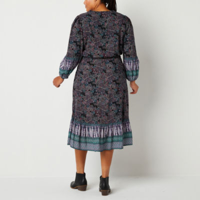 Long sleeve maxi dress on sale jcpenney