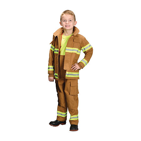 Little & Big Boys Firefighter Costume, Medium, Beige