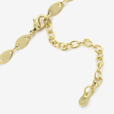 Silver Reflections 24K Gold Over Brass 16 Inch Link Chain Necklace
