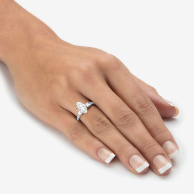 DiamonArt® Womens 2 / CT. T.W. White Cubic Zirconia 10K Gold Diamond Engagement Ring