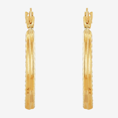 10K Gold 26mm Square Hoop Earrings