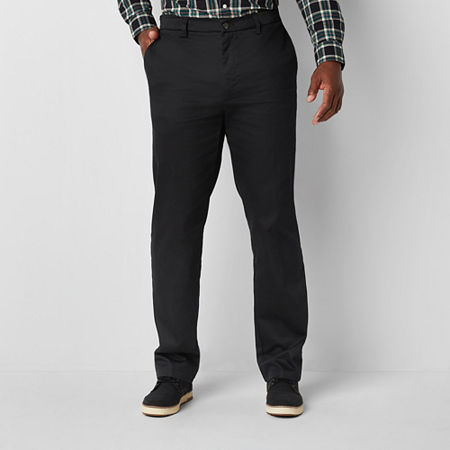 St. John's Bay Universal Easy Care Extender Mens Big and Tall Classic Fit Flat Front Pant, 52 34, Black