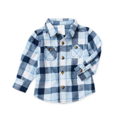 Okie Dokie Baby Boys Long Sleeve Button-Down Shirt