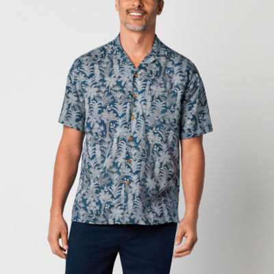 St. John's Bay Camp Mens Classic Fit Short Sleeve Button-Down Shirt