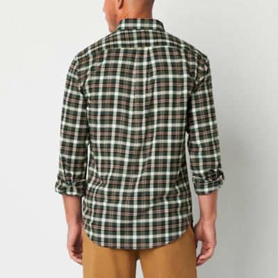 U.S. Polo Assn. Stretch Mens Classic Fit Long Sleeve Plaid Button-Down Shirt