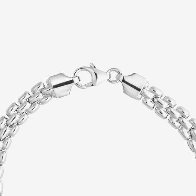 Athra Sterling Silver 7.5 Inch Hollow Panther Chain Bracelet