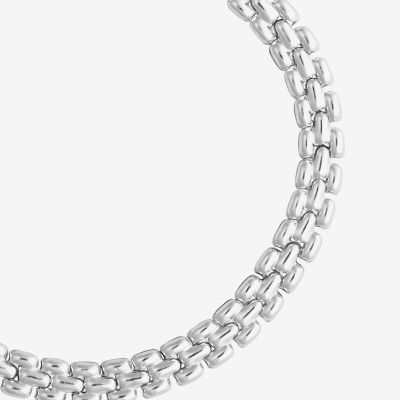 Athra Sterling Silver 7.5 Inch Hollow Panther Chain Bracelet