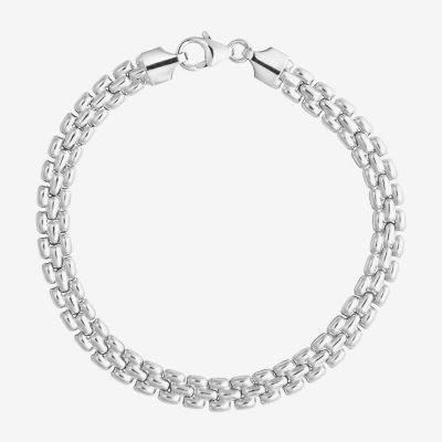 Athra Sterling Silver 7.5 Inch Hollow Panther Chain Bracelet