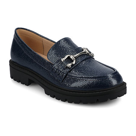 Journee Collection Jessamey Womens Round Loafers, 7 Medium, Blue