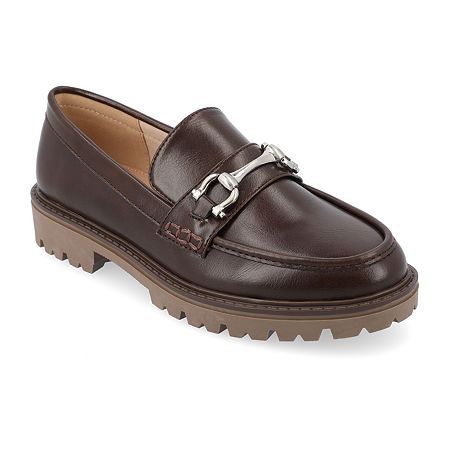 Journee Collection Jessamey Womens Round Closed Toe Loafers In Brown