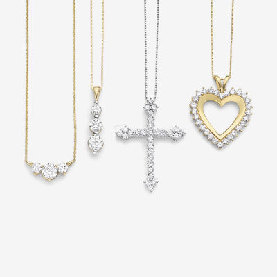 (Gh / Si2 I1) Womens 1 CT. T.W. Lab Grown White Diamond 10K Gold 18 Inch Pendant Necklace