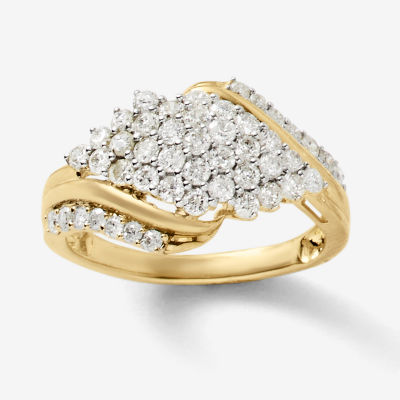 Womens 1 CT.T.W. Lab-Grown Diamond 10K Gold Cocktail Ring
