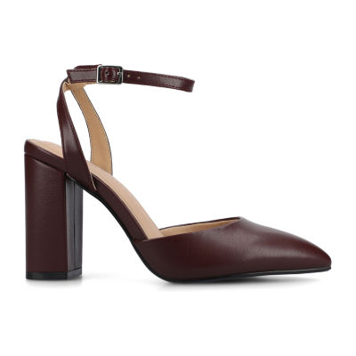Journee Collection Tyyra Womens Pointed Closed Toe Block Heel Pumps