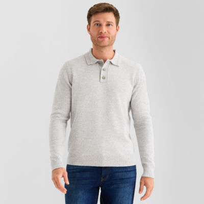 John's Bay Cozy Polo Mens Long Sleeve Pullover Sweater JCPenney