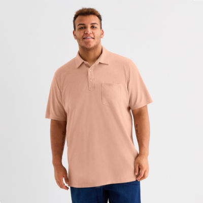 mutual weave Big and Tall Mens Regular Fit Easy-on + Easy-off Adaptive Short Sleeve Polo Shirt