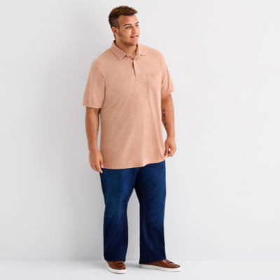 mutual weave Big and Tall Mens Regular Fit Easy-on + Easy-off Adaptive Short Sleeve Polo Shirt