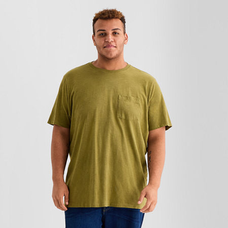 mutual weave Mens Crew Neck Short Sleeve Big and Tall T-Shirt, 3x-large Tall, Green