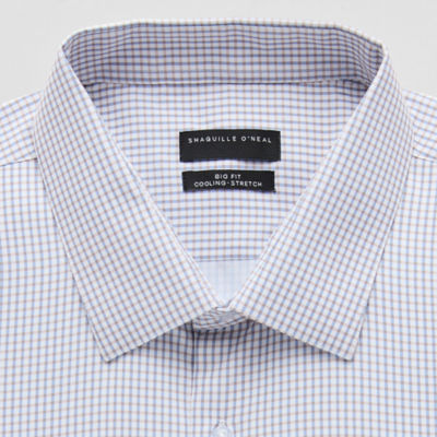 Shaquille O'Neal XLG™ Big And Tall Mens Regular Fit Easy Care Stretch Fabric Long Sleeve Dress Shirt