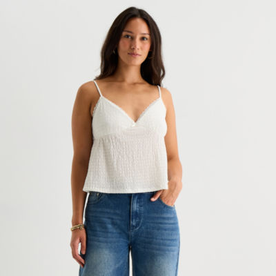 Forever 21 Womens Juniors Sweetheart Neck Sleeveless Lace Trim Camisole