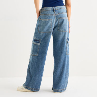 Arizona Juniors Airy Drape Womens Low Rise Baggy Fit Jean