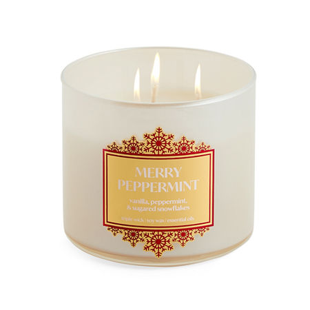 Distant Lands Merry Peppermint 3-wick Scented Jar Candle