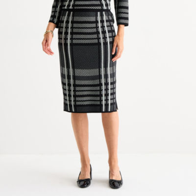 Liz Claiborne Womens Pencil Skirt, Color: Black Plaid JCPenney