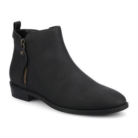 Journee Collection Womens Ellis Stacked Heel Booties, 9 Medium, Black