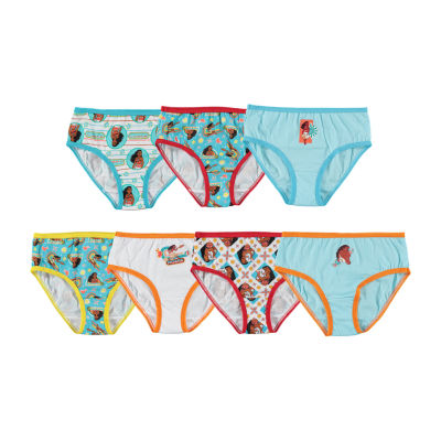 Little & Big Girls Moana 7 Pack Brief Panty