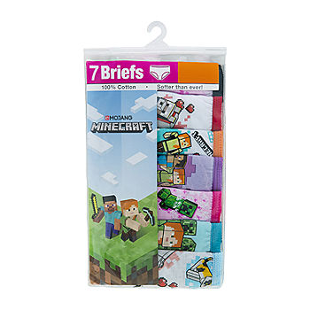 Minecraft Knickers 5 Pack Kids Girls 5-13 Years Underwear Multipack Purple  Blue