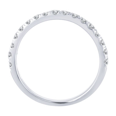Womens 1/2 CT. T.W. Natural White Diamond 10K White Gold Wedding Band