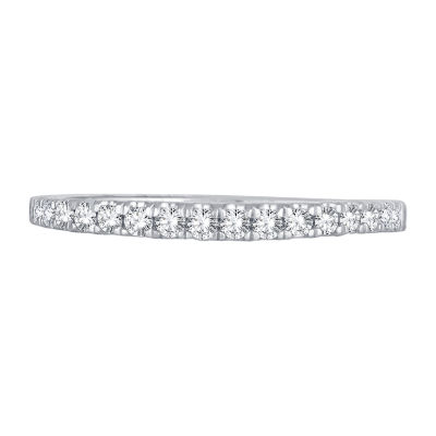 Womens 1/4 CT. T.W. Natural White Diamond 10K White Gold Wedding Band