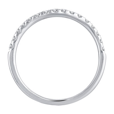 Womens 1/4 CT. T.W. Natural White Diamond 10K White Gold Wedding Band