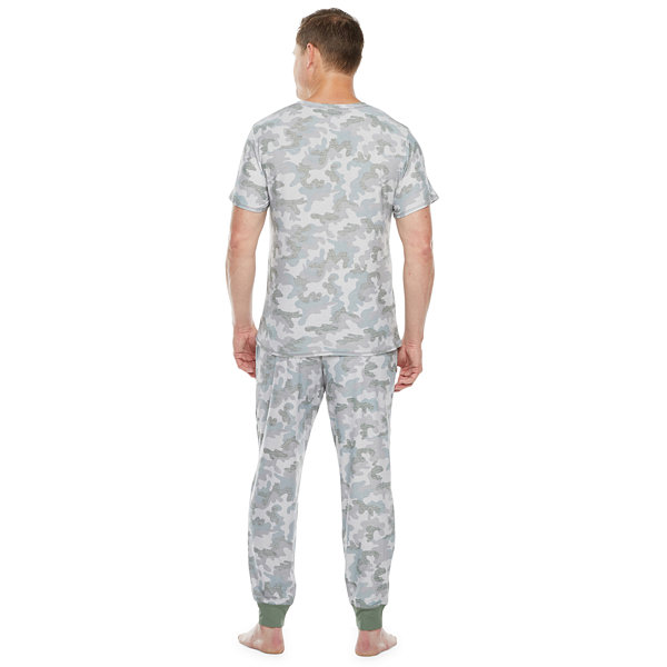 Jaclyn Camo Family Sleepwear Mens Crew Neck Short Sleeve 2-pc. Pant Pajama Set