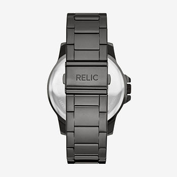Relic By Fossil Mens Black Stainless Steel Watch Boxed Set Relic By Fossil Mens Black Stainless Steel Watch Boxed Set