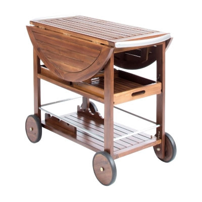 Cynthia Wood-Top Serving Cart